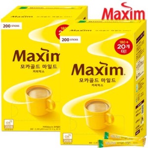 맥심 모카골드 마일드 커피믹스 400T (180T+20T X2개) /인스턴트믹스커피