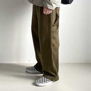 언더70 [기모] 카펜터 세미와이드 스웨트팬츠,키작은남자,키작남,코디