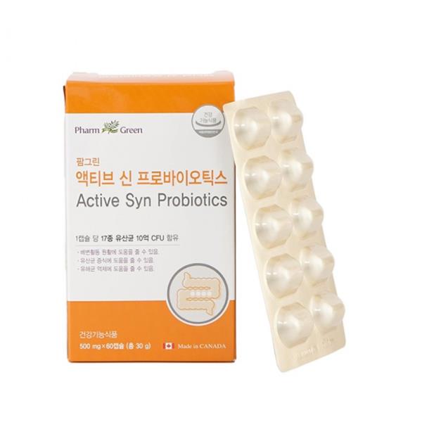 MNI <b>팜그린</b> 액티브 <b>프로바이오틱스</b> 500mg x 60캡슐