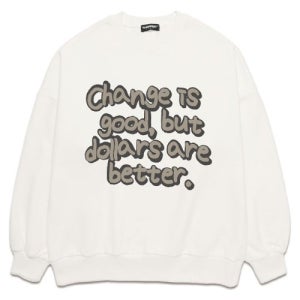 [밴웍스] CHANGE IS GOOD 오버핏 맨투맨 (VLS0048) 화이트 VLS0048