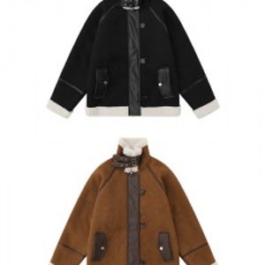 뽀글이 스웨이드 집업 단추 무스탕 자켓 outer [스트릿 편집샵 람스]