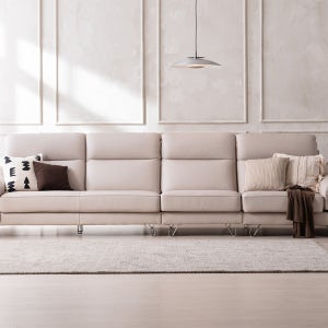 레아 스테디 6인 전체 통가죽 소파