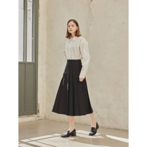 [에이리프] Aba pleats long skirt_BLACK
