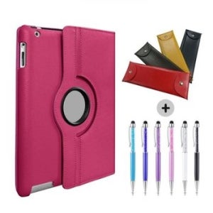 아이패드 에어 2 호환 회전 케이스+펜파우치+크리스탈 터치펜