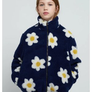 [BOBO CHOSES] 보보쇼즈 23FW 키즈 봄버 후리스 자켓 Big flower jacquard bomber jacket 223AC127 EFUIXX00118