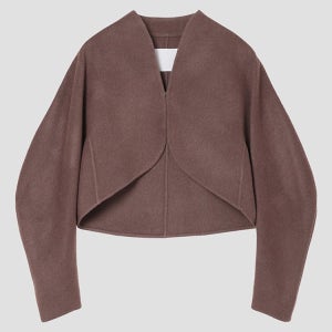 마메 쿠로구치 브라운 리버서블 소잉 볼레로 자켓 MM23FW-JK034