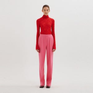[잉크] TEXT Straight Pants - Pink