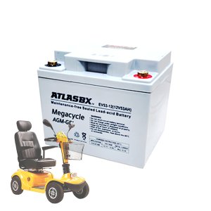 화메디 아트라스비엑스EV53 -12(12V-53AH) 배터리 1개 / 전동휠체어, 전기스쿠터, 전동청소차,딥사이클
