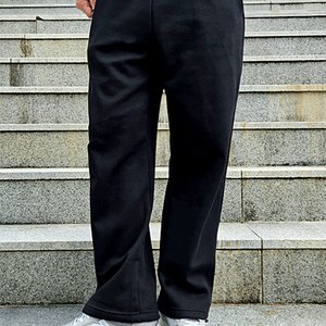 빅사이즈 남자 와이드 밴딩 기모 조거 팬츠
