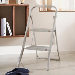 [자주] 튼튼한 2단 접이식 사다리 그레이 - 라이트 그레이 (J51N9010605)