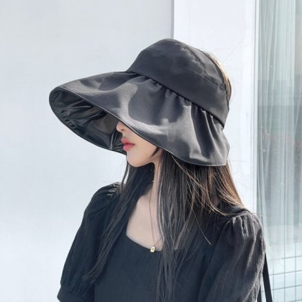 바캉스 자외선차단 햇빛차단 돌돌이 여성 썬캡 챙넓은 모자