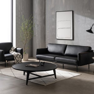 카르트 3인 전체 내추럴가죽 소파