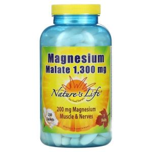 네츄럴라이프 Natures Life (네이처스 라이프) Magnesium Malate 1300 mg 250 Tablets 411024