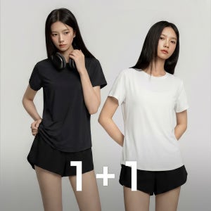 레이어드티 소프에센셜 크롭 에센셜 반팔티셔츠 1+1 나시