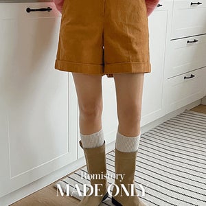 [26-38][밴딩]팬시코듀 하프팬츠