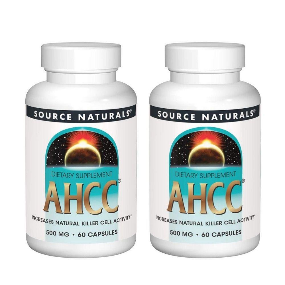소스네츄럴 AHCC 500mg 60캡슐 2병 표고버섯균사체