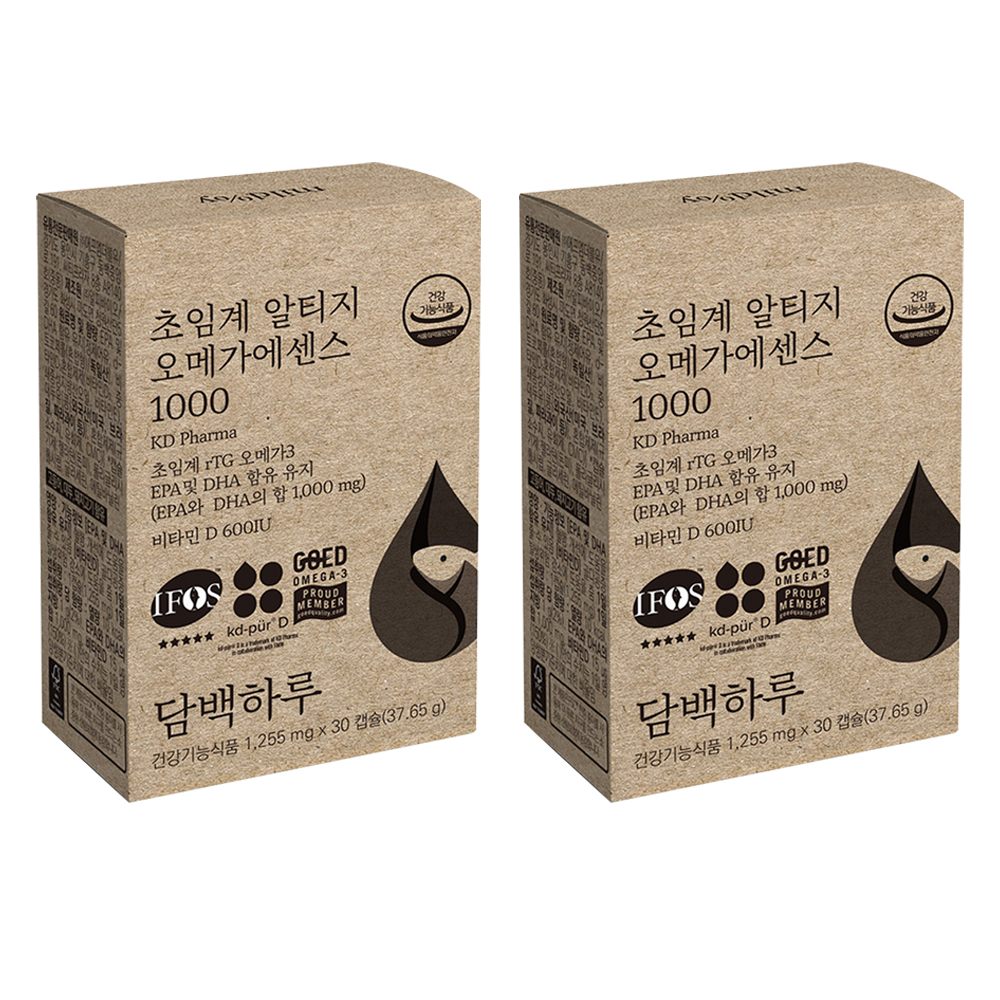 <b>담백하루 초임계 알티지 오메가</b>3 <b>에센스 1000</b>  30정  2개