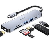 아이엠듀 6in1 USB 허브 C타입 3.0 HDMI 4K 맥북 노트북 아이패드 멀티허브 이미지