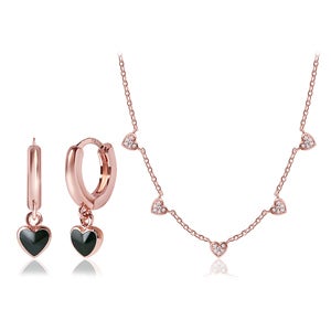 14K GF  귀걸이/목걸이 SET 샬롯 하트 리버시블 SET SET0389