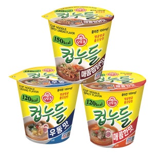 오뚜기 컵누들 매콤한맛 6개 + 매콤찜닭맛 6개 + 우동맛 6개/총18개입
