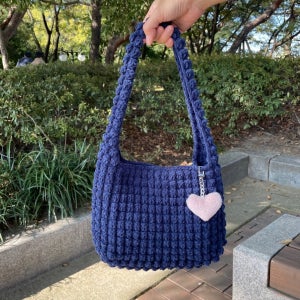 벨벳버블백 코바늘 뜨개가방, 니트하랑