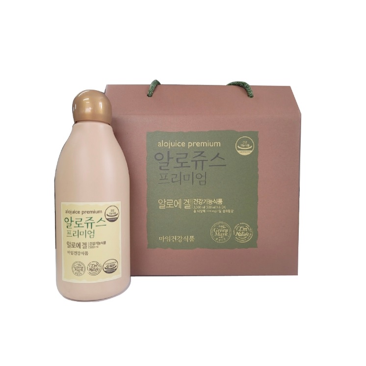 <b>마임</b> 알로쥬스 프리미엄 500ml 6병 (알로에를 200% 농축하여 베라의 젤리질이 풍부한 마시는 건강기능<b>식품</b>)  6개