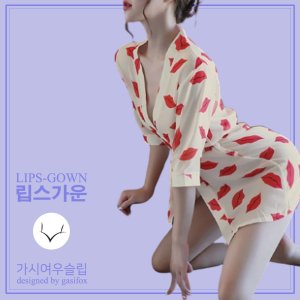 slip} 립스 가운 슬립 + 티팬티