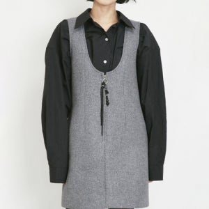 수팩 투웨이 비딩 미니 드레스 - 그레이