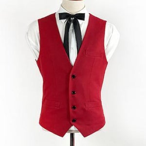남자 레드 정장조끼 단품(L-4XL) 남자예복베스트 셋업수트 웨딩촬영 결혼식