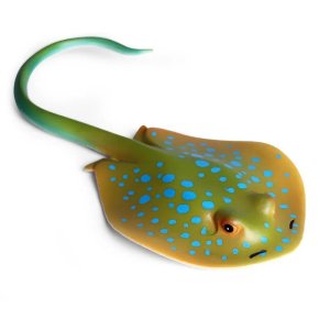 아동용 인지 과학 및 교육 장난감 시뮬레이션 해양 동물 모델  파란색 줄무늬 꼬리 레이  악마 물고기 레이