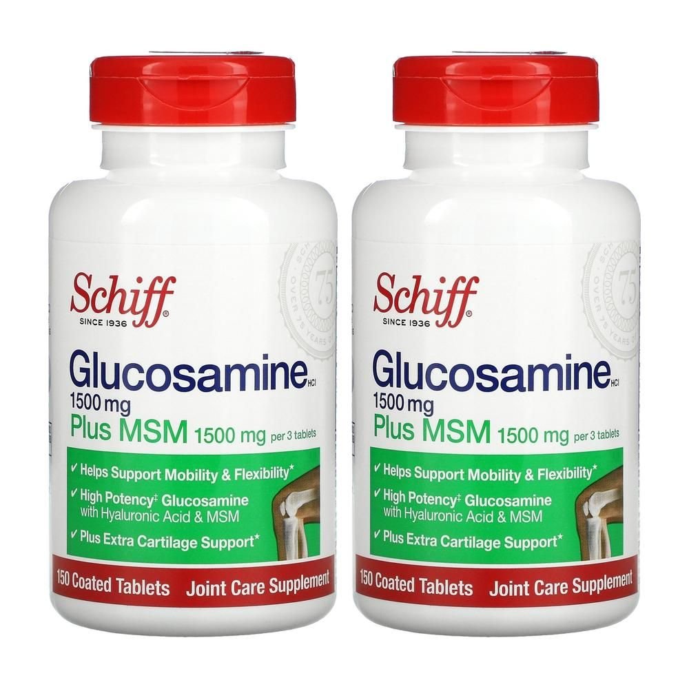 <b>쉬프</b> 뉴트리션 <b>쉬프</b> 글루코사민 플러스 MSM 식이유황 500mg 150캡슐 2정 <b>엠에스엠</b> <b>Schiff</b>