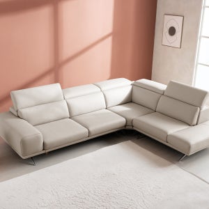 에클라 4인 오픈코너 헤드레스트 전체 통가죽 소파