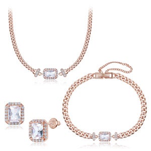 14K GF 귀걸이/목걸이/팔찌 SET디오르 스퀘어 SET SET0390