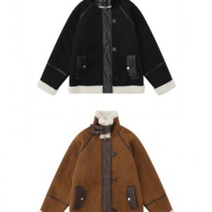 뽀글이 스웨이드 집업 단추 무스탕 자켓 outer [스트릿 편집샵 람스]