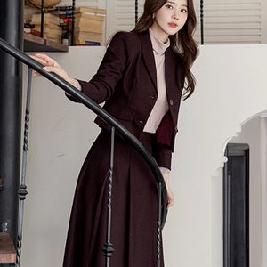 [단독기획세트]로날드 크롭 자켓+스커트