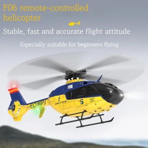 F06 원격 제어 헬리콥터  시뮬레이션 머신  Ec135  원 클릭 리버스 플라잉  3D 스턴트 항공기 모델 장난감
