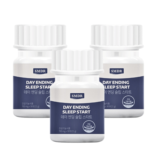 SMDR 데이 엔딩 슬립 스타트 30정 x 3박스 락티움 <b>수면</b>보조 <b>바이오메스턴 수면</b>개선