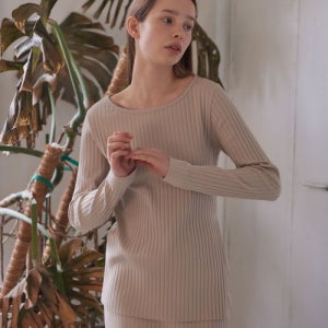 [38컴온커먼] Wide Rib Slit Long Sleeve (Beige) 5002275314