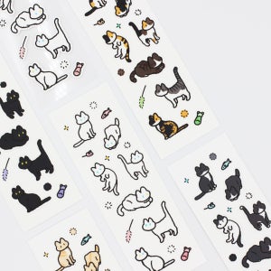 웅냥냥 고양이 씰스티커 3매 세트, 디어리어디
