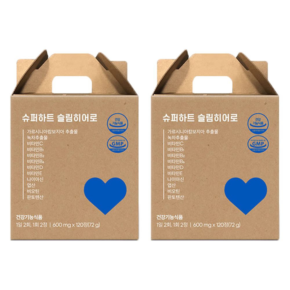 <b>슈퍼하트</b> 슬림 히어로  120정  2개
