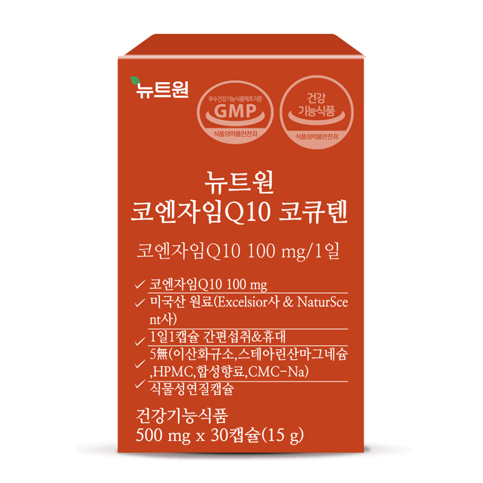 뉴트원 <b>코엔자임Q10</b> 코<b>큐텐</b> 500mg x 30캡슐