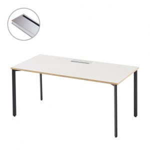 [퍼니럭스리빙] 인디고 전선캡 일자형책상 1600 - 6컬러