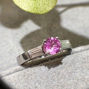 [사파이어R071] 5부 천연 핑크사파이어반지 (18K/다이아몬드)