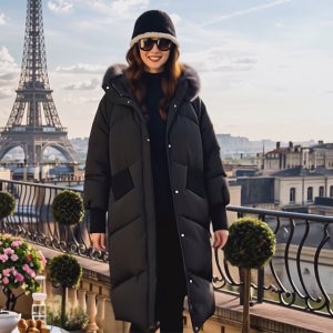 프리미엄 블랙 천연 리얼 폭스퍼 후드 루즈핏롱 오리털 패딩 점퍼[여우 털 덕 다운 하이넥 겨울 돕바 돗바 파카 오버핏 오버사이즈 고급 브랜드 아우터 겉옷 외투 아웃터 명품보세 데일