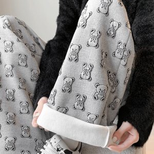 기모기모 / 곰백마리 융기모 와이드 팬츠