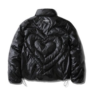 [배드블루] Heart Puffer Oversized Jacket City Black
