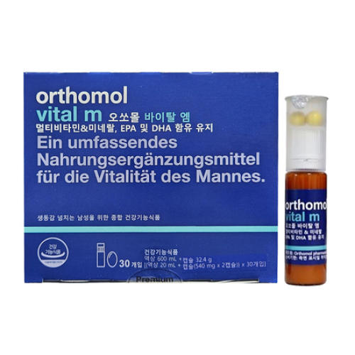 <b>오쏘몰</b> 바이탈M 남성용 30일분 1박스 멀티비타민 미네랄 <b>EPA</b> DHA