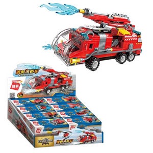 호환 1805 대형 소방차 8종 합체 소방서 어린이집 미니 계몽 조립 블럭 장난감