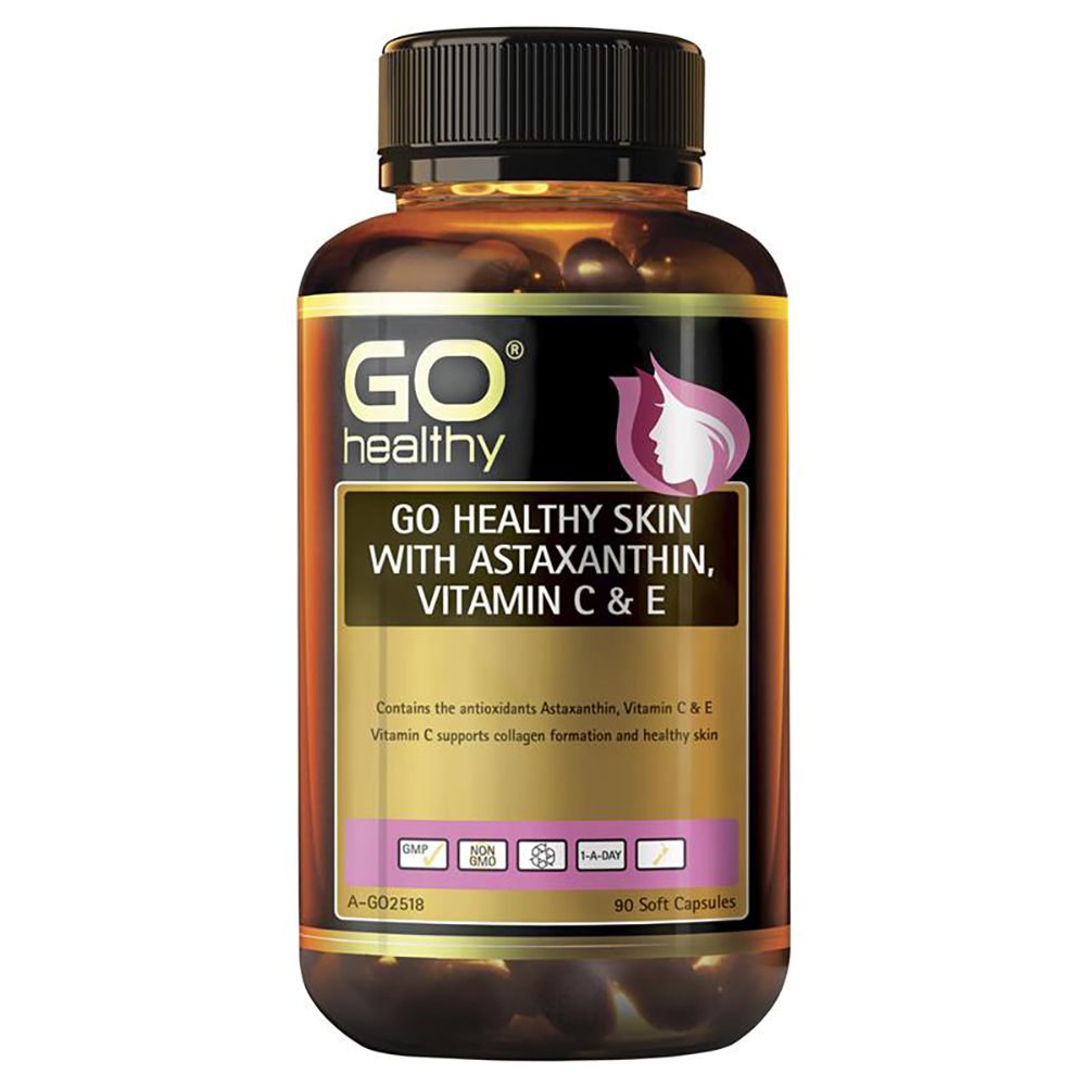 <b>GO Healthy</b> Skin Astaxanthin Vitamin C &amp; E 90 Soft Capsules Exclusive Size  90캡슐  1개  90정
