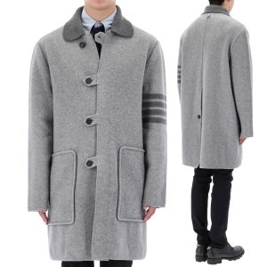 톰브라운 밀라노 스티치 보일 울 카코트 그레이 MKJ106A Y1019 055 64446631